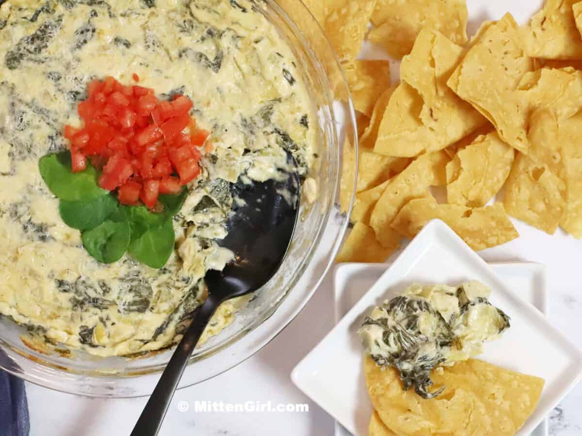 Finished spinach and artichoke dip