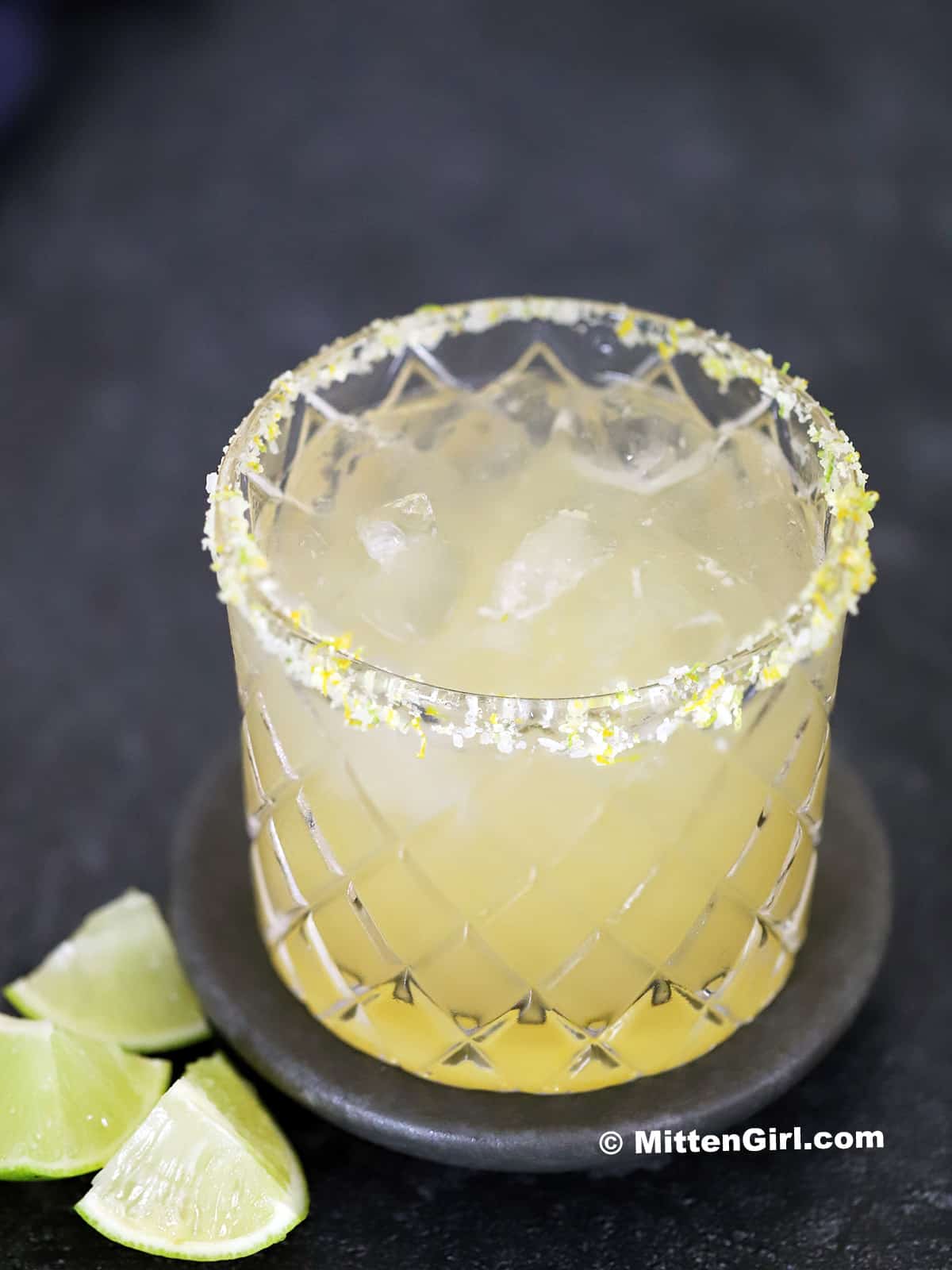 A glass of citrus margarita.