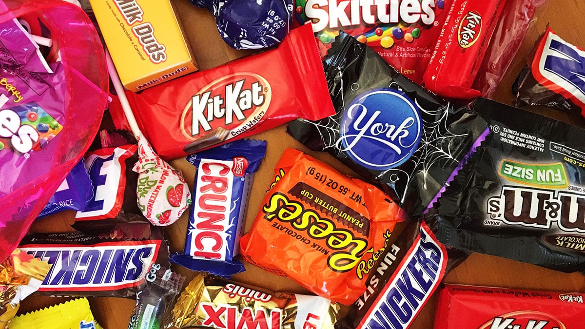 Giant pile of Halloween candy