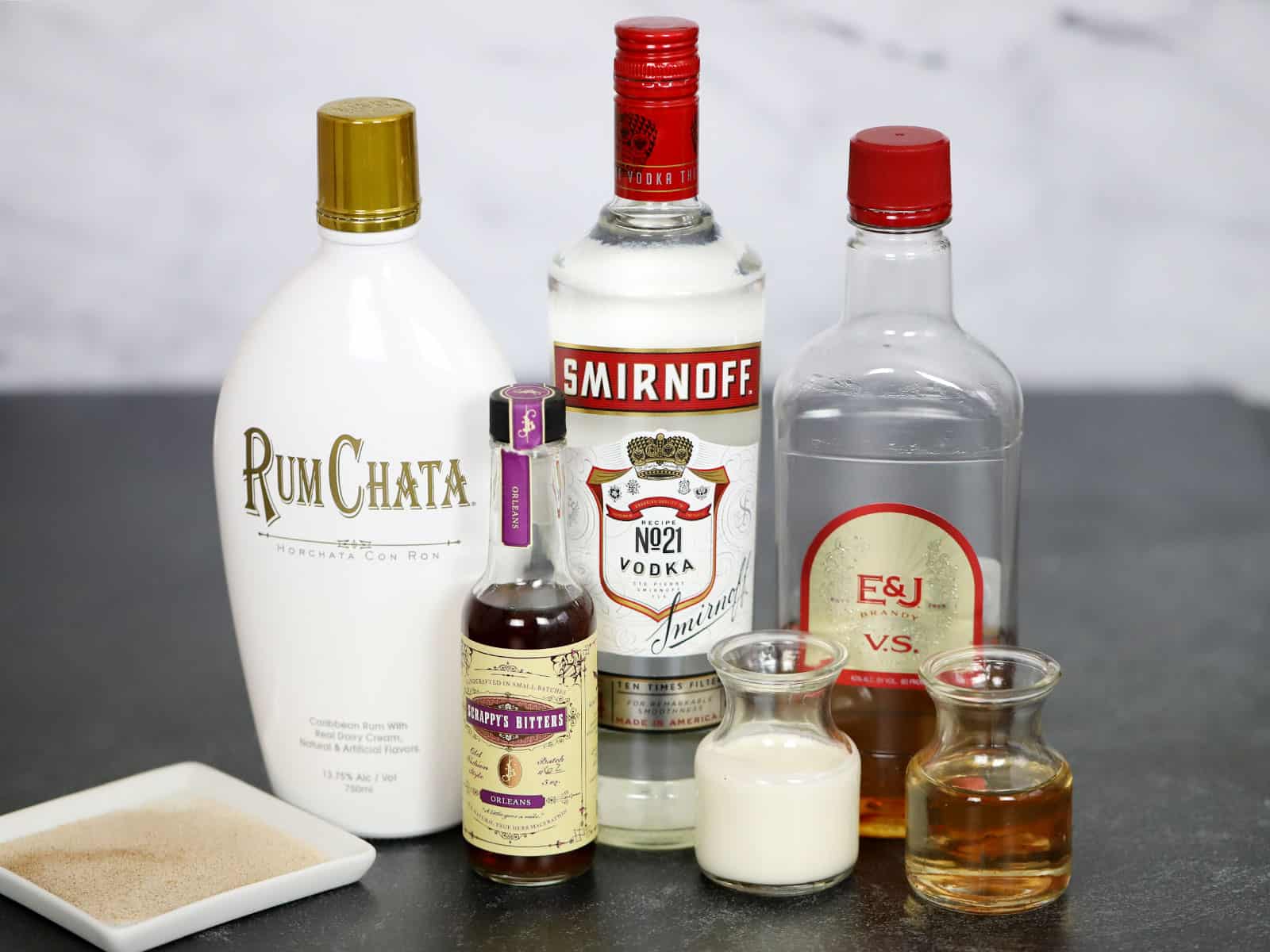 Ingredients for Holiday Spice Rumchata Martinis