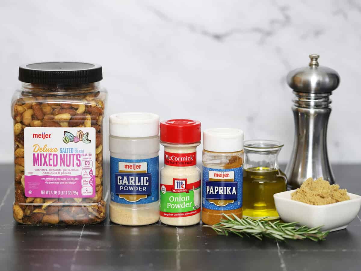 Ingredients for Slow Cooker Savory Spiced Nuts
