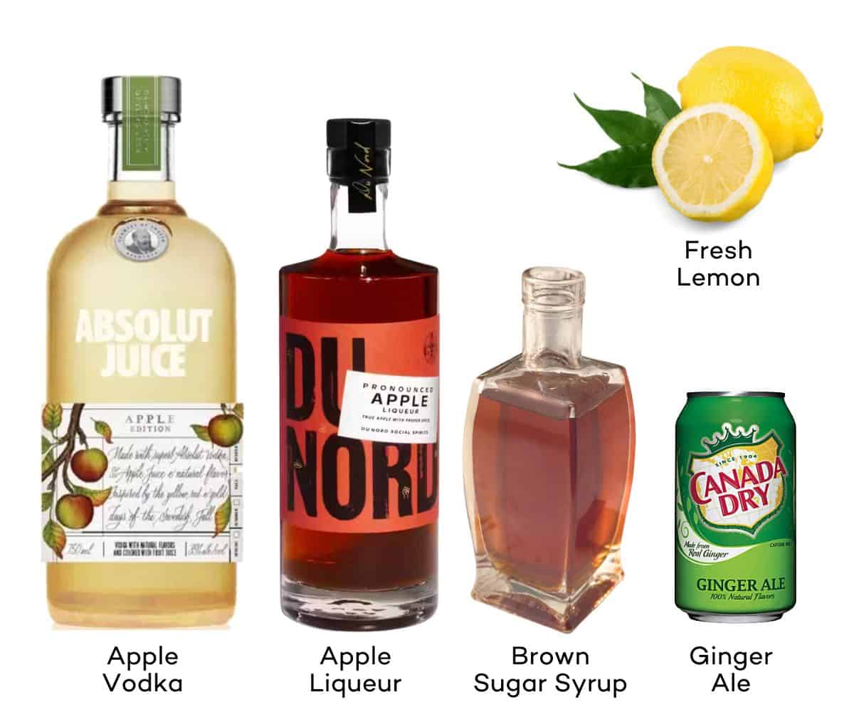 Ingredients for Spiced Apple cocktails.