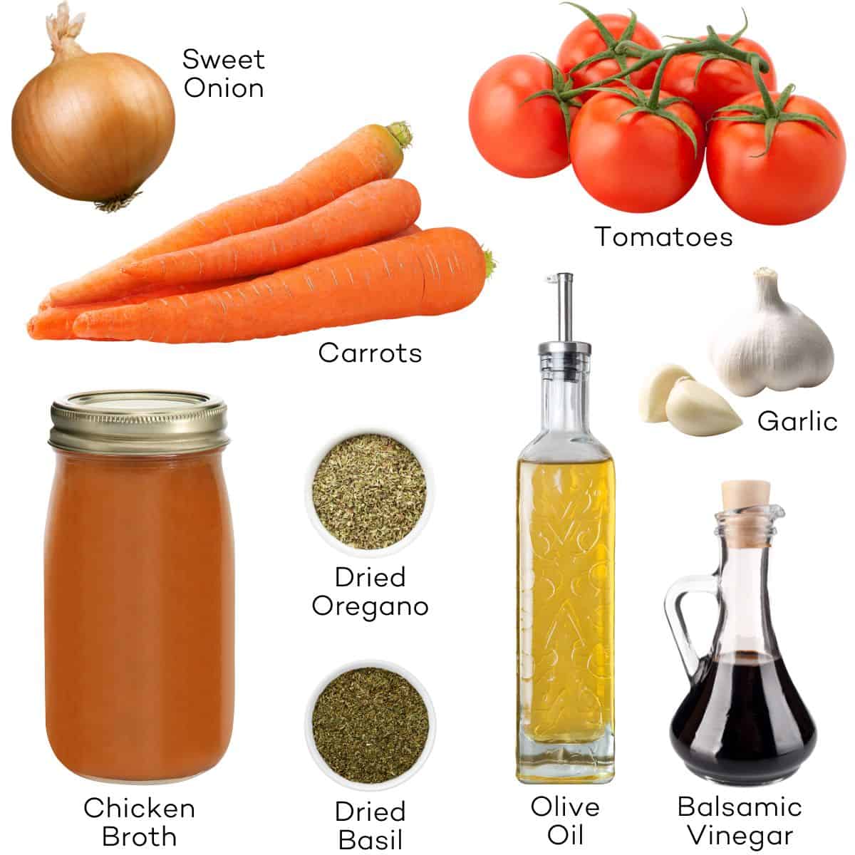 Ingredients for Roasted Tomato Soup.