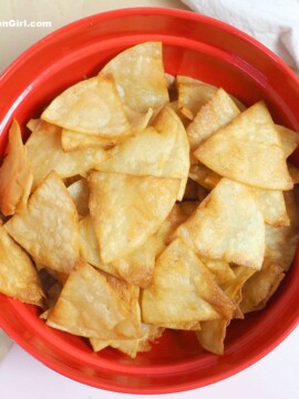 Bowl of homemade tortilla chips