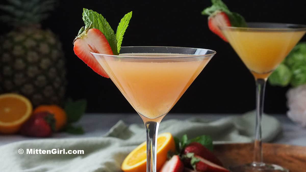 Strawberry Pineapple Vanilla Vodka Martini