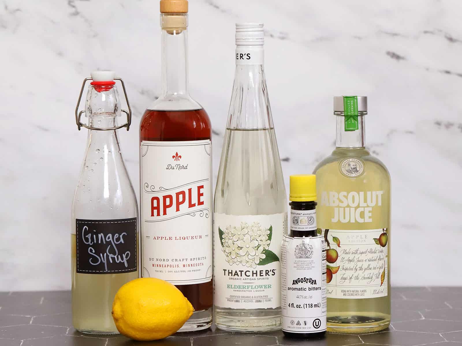 Ingredients for an Apple Orchard Cocktail