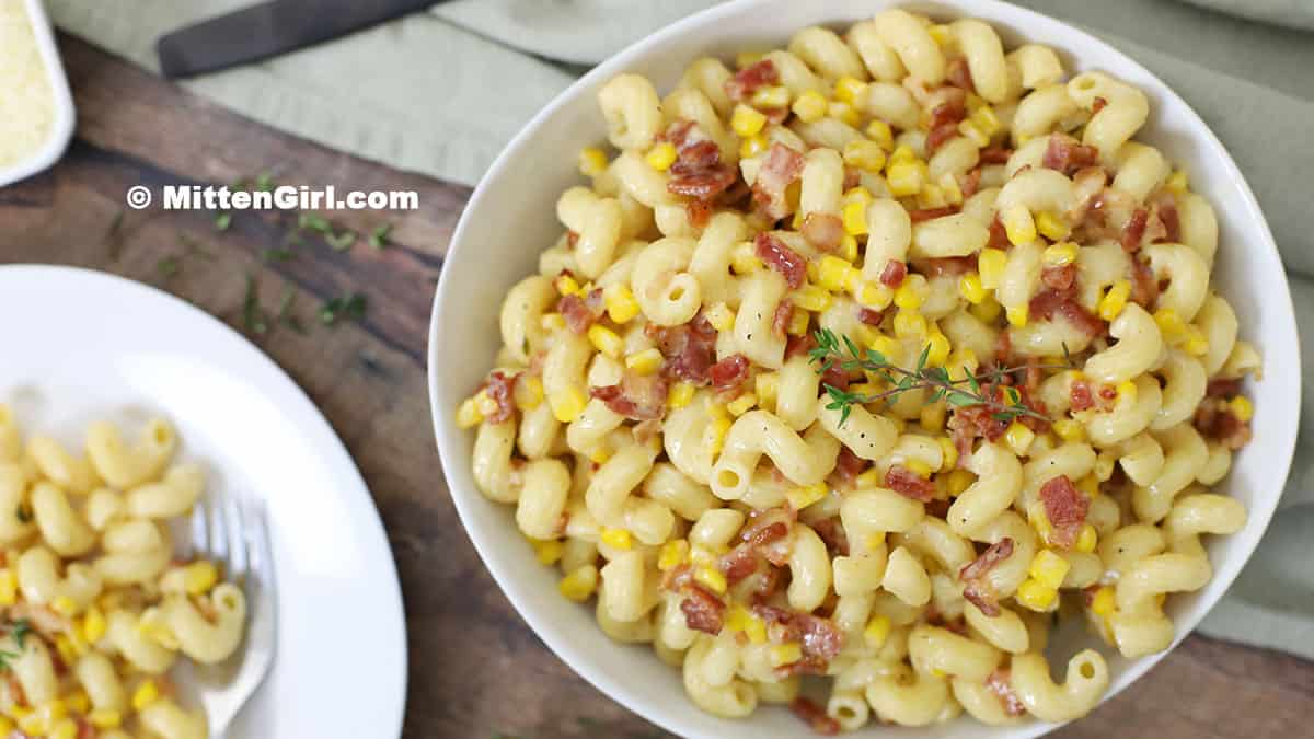 Creamy Corn and Bacon Pasta