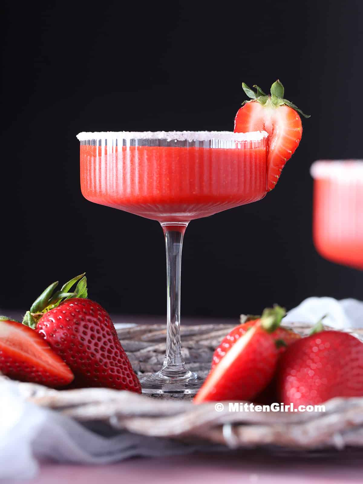 Non Alcoholic Frozen Strawberry Daiquiri Mocktails