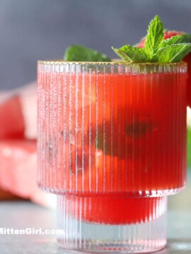 Non Alcoholic Watermelon Strawberry Mocktails