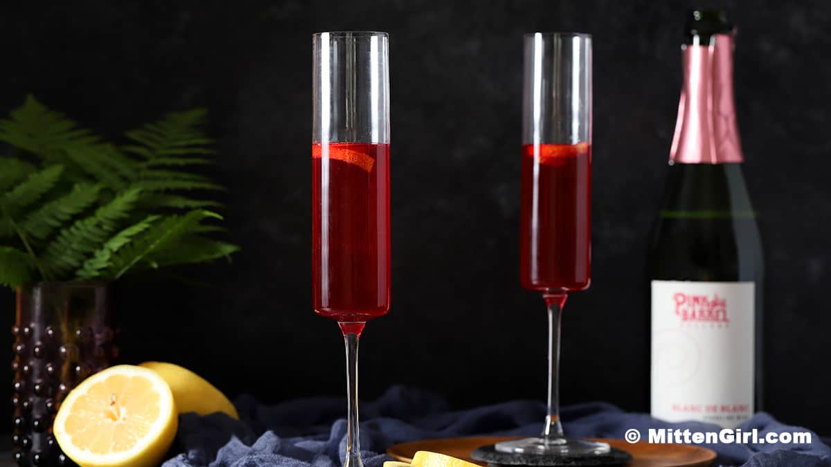 Blueberry French 75 Cocktail