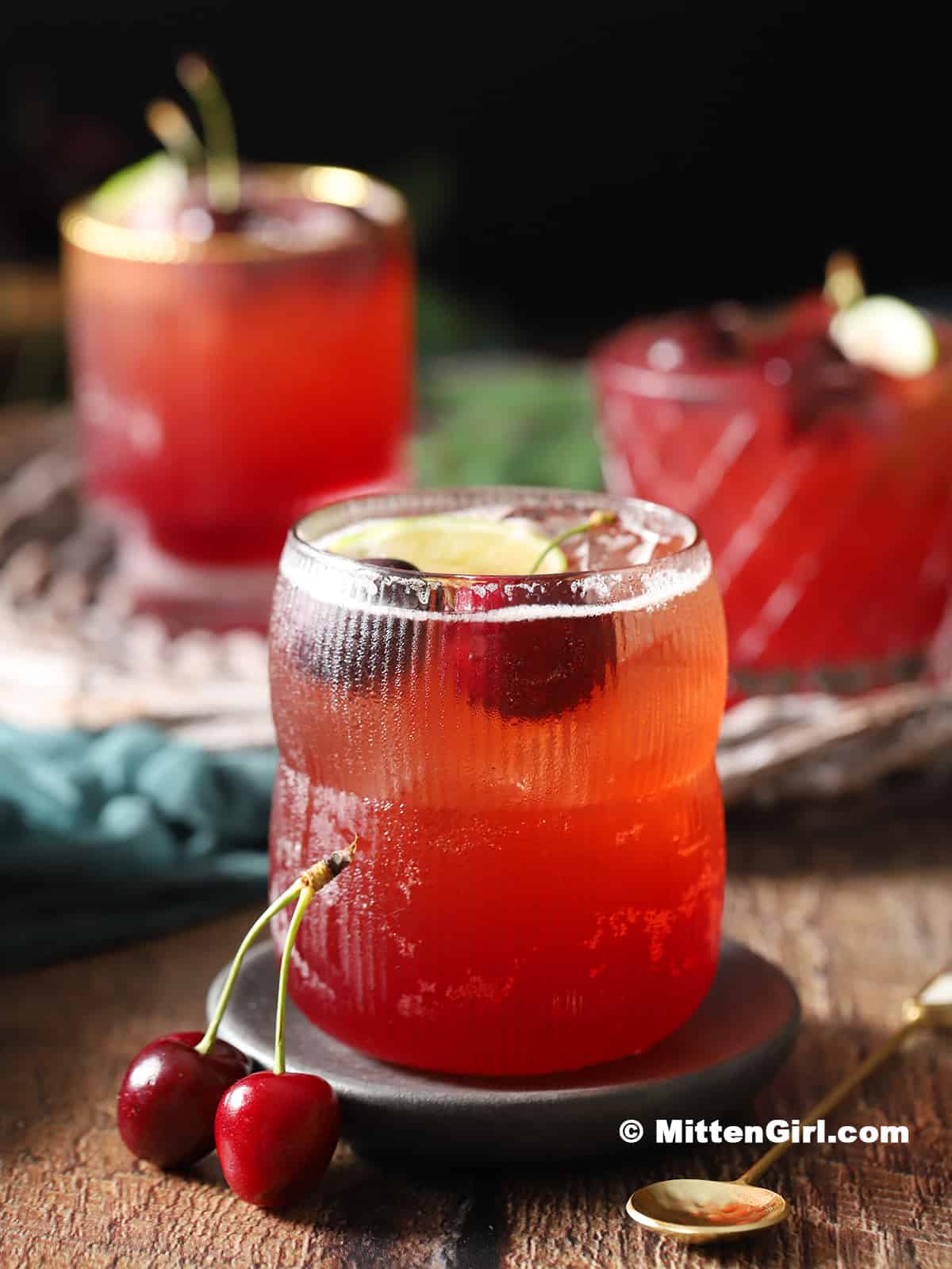 Cherry Lime Mocktails. 