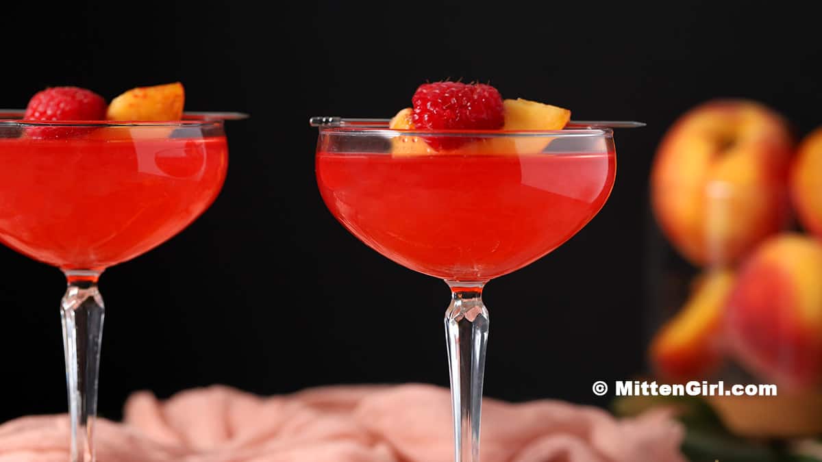 Peach Raspberry Vodka Martini