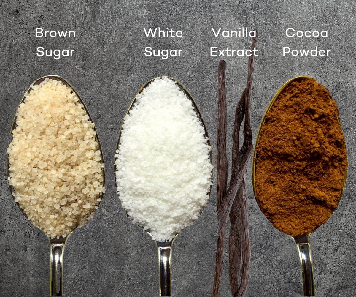 Ingredients for hot cocoa mix.