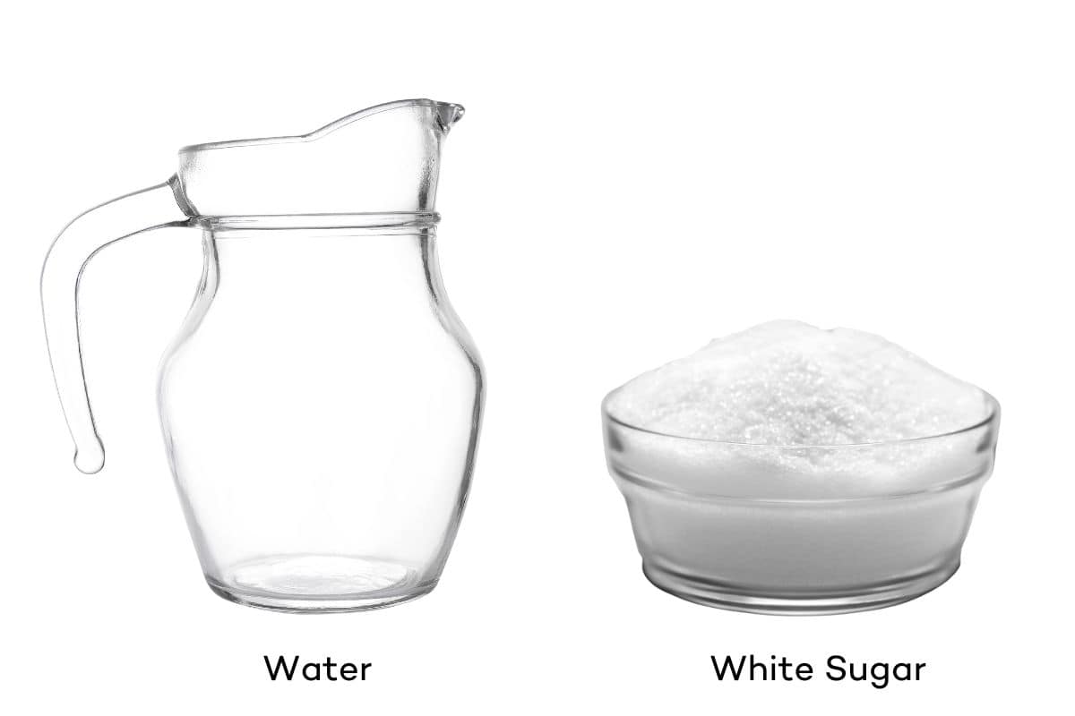 Ingredients for traditional simple syrup. 