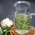 A jar of rosemary simple syrup.