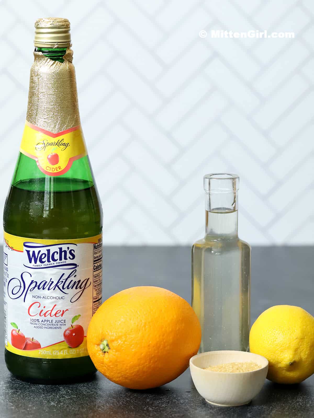 Ingredients for Sparkling Citrus Apple Mocktails