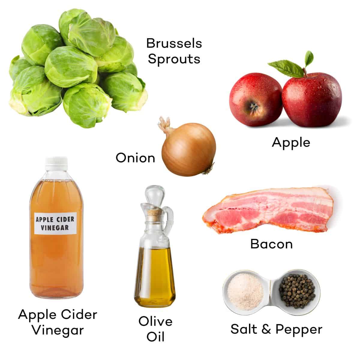 Ingredients for Apple Bacon Brussels Sprouts