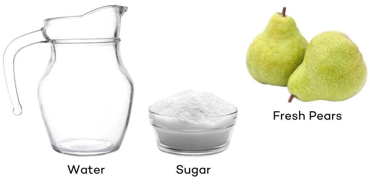 Ingredients for pear simple syrup.