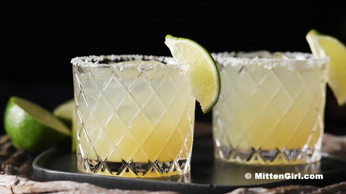 Glasses of non-alcoholic margaritas.