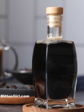 A bottle of coffee syrup.