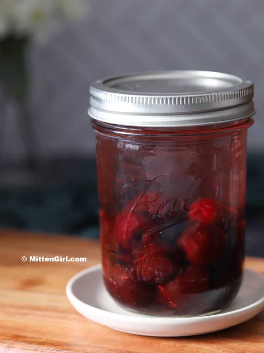 Cherry vodka at the start of infusion time.