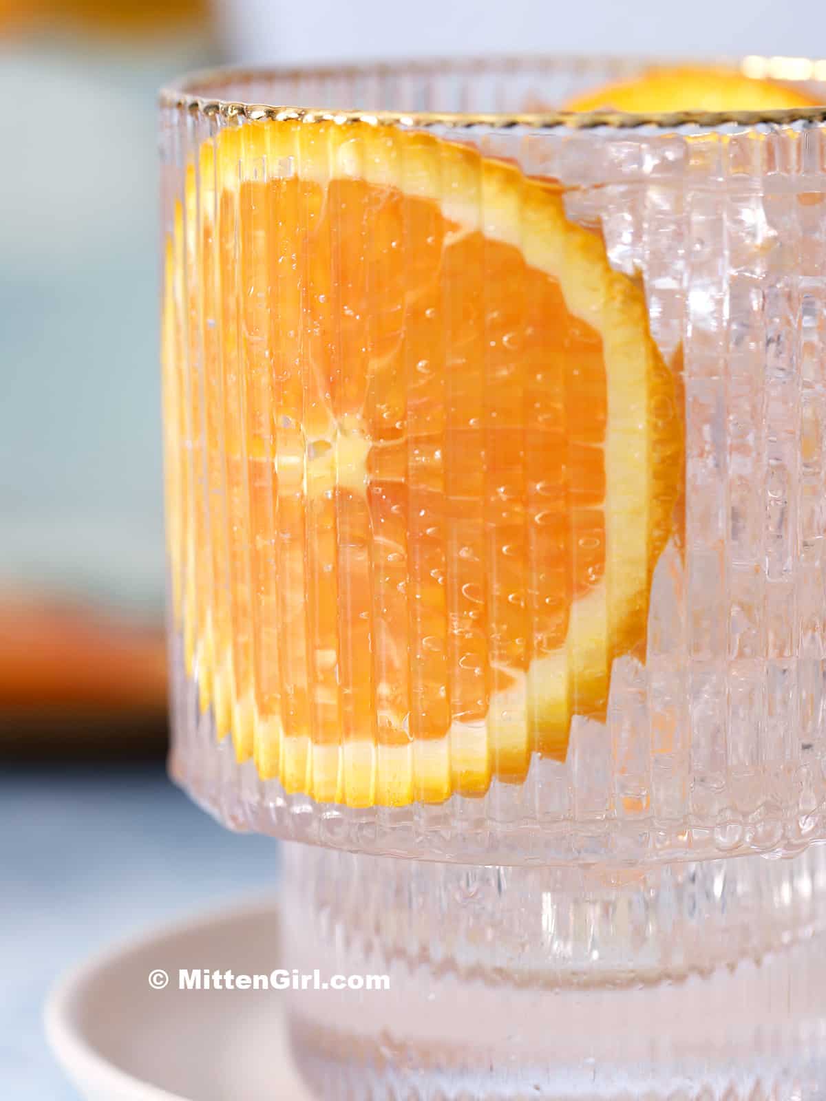 A glass of homemade orange soda.