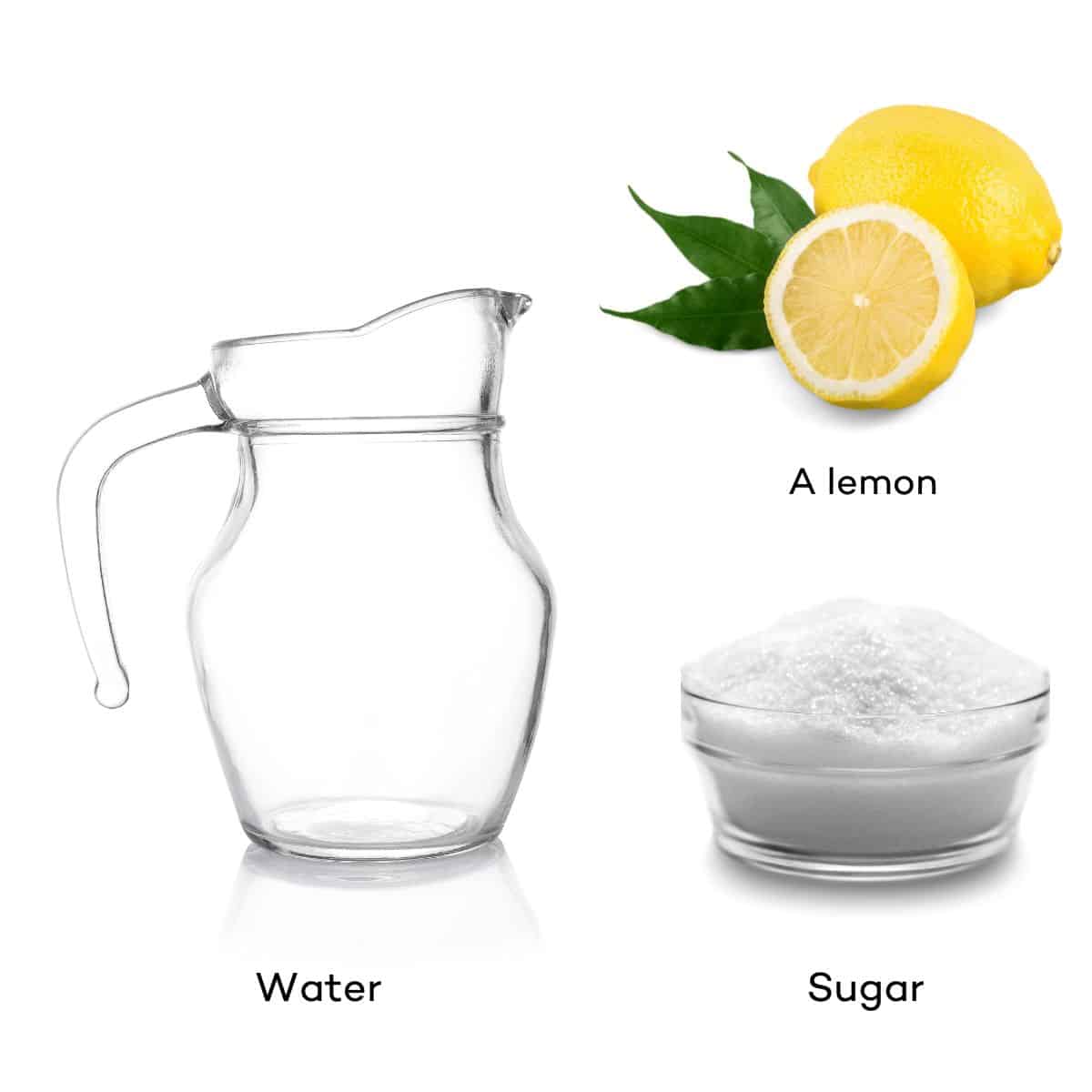 Ingredients for lemon simple syrup. 