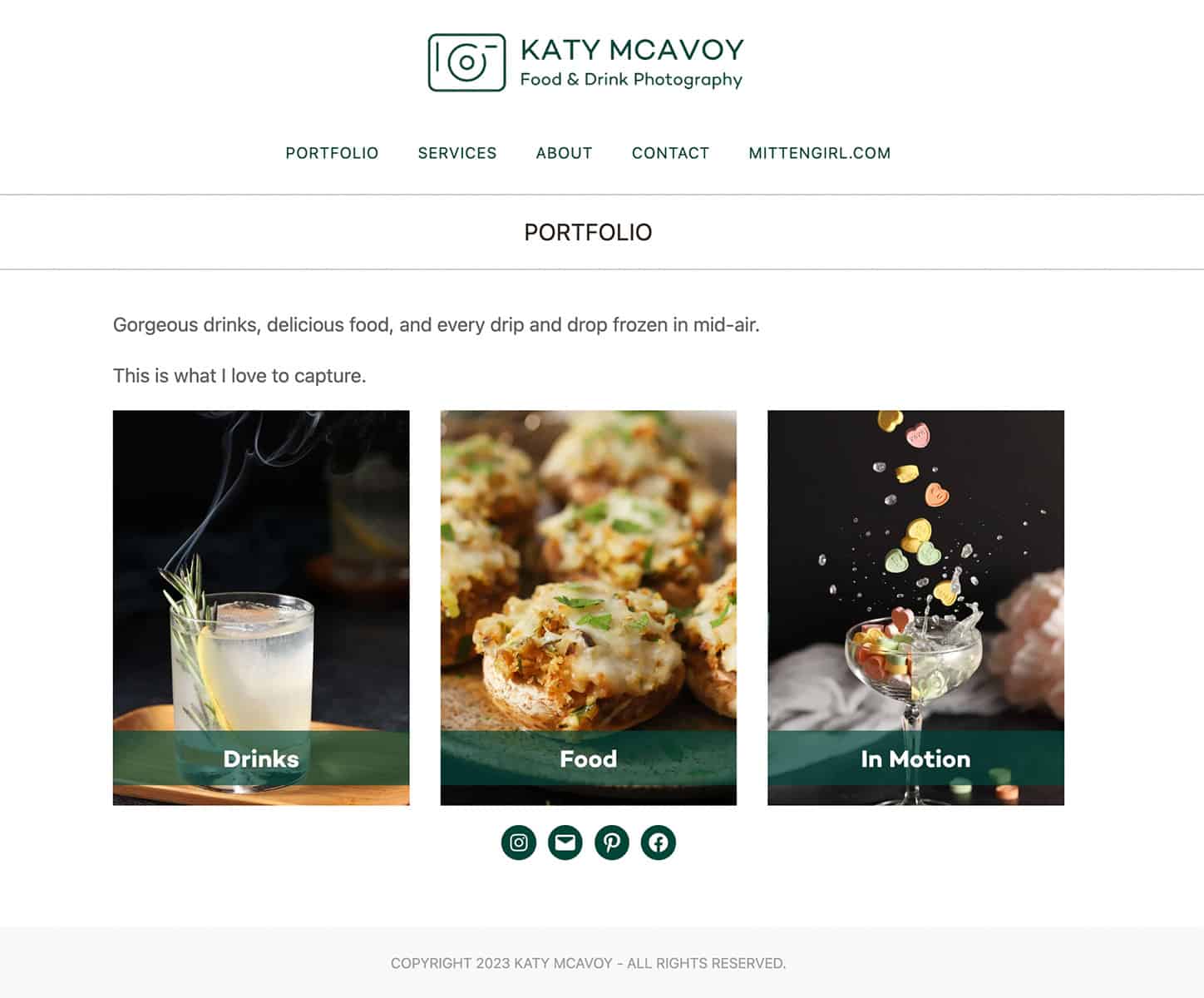 A screenshot from katymcavoy.com.