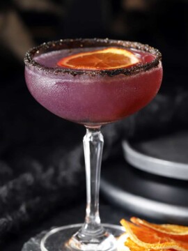 Glasses of Halloween gin cocktail.