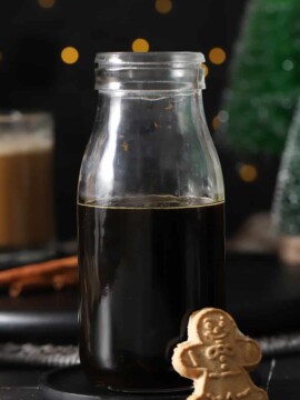A bottle of gingerbread syrup.