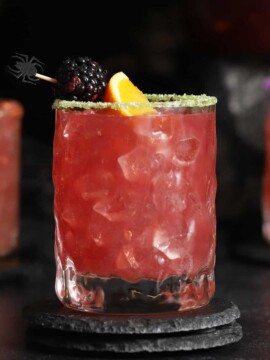 Glasses of non-alcoholic Halloween punch.