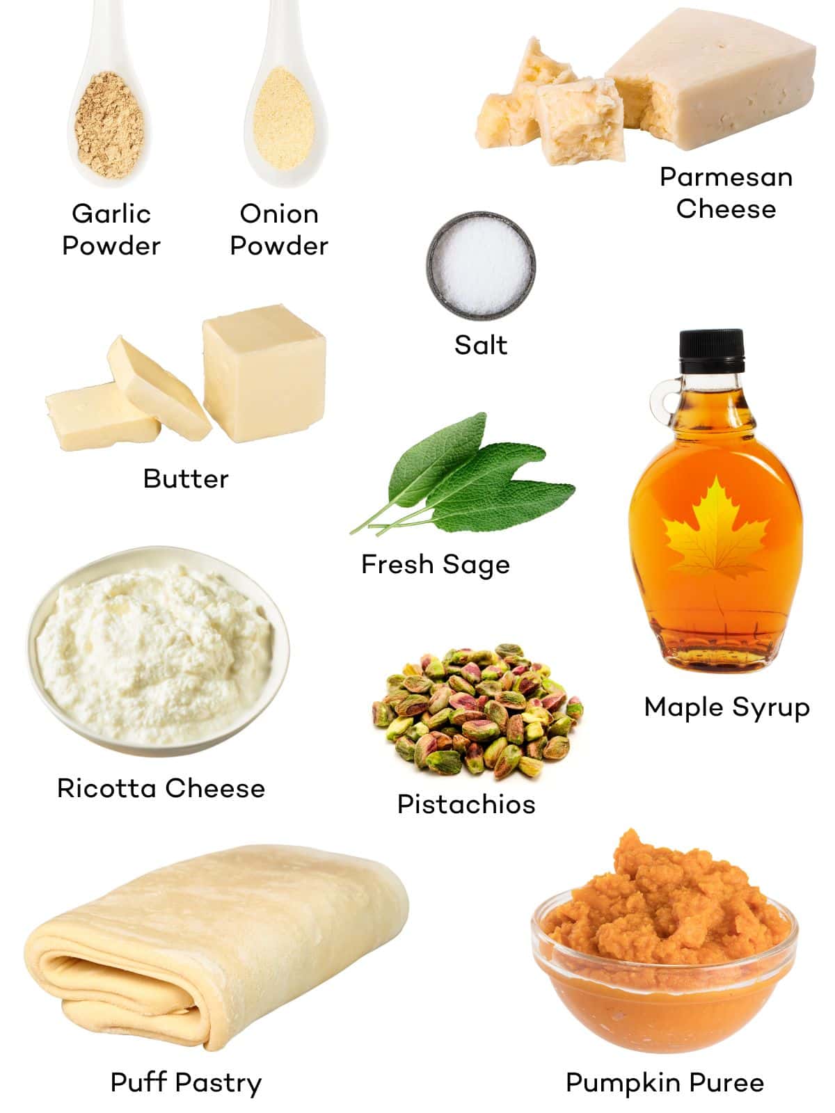 Ingredients for pumpkin pinwheels. 