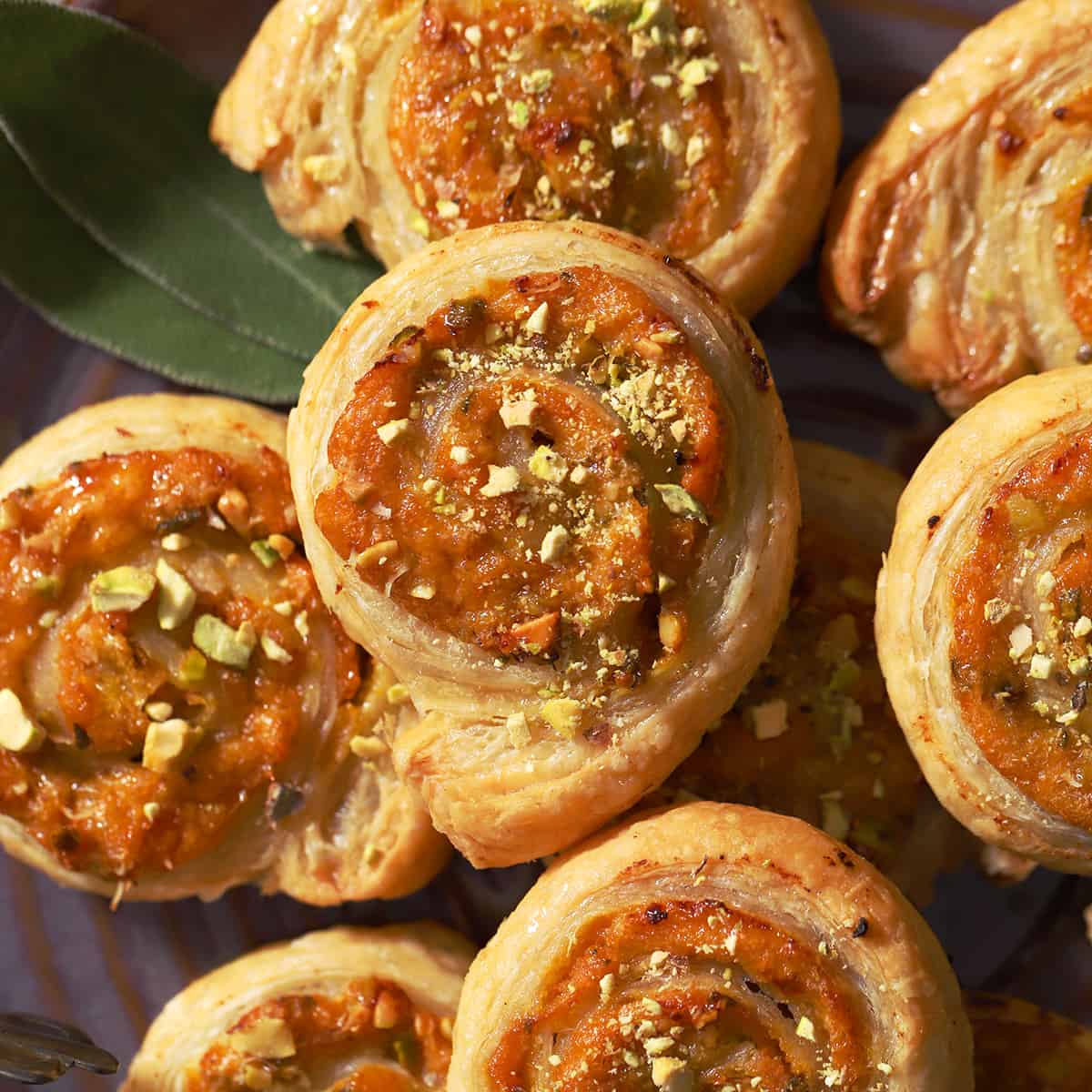 Whipped Ricotta and Pumpkin Pinwheels Holiday Appetizer.