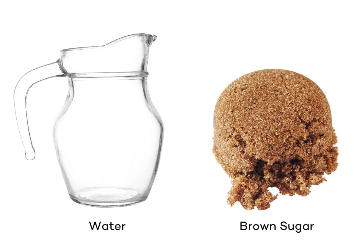 Ingredients for brown sugar syrup.