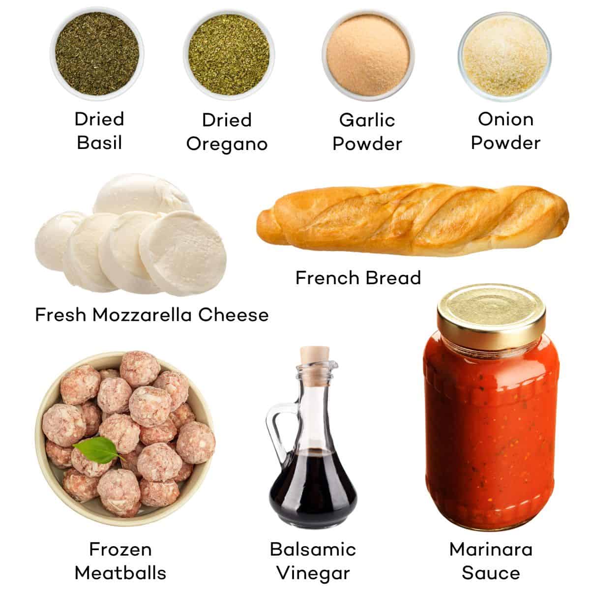 Ingredients for stove top Italian Meatballs. 