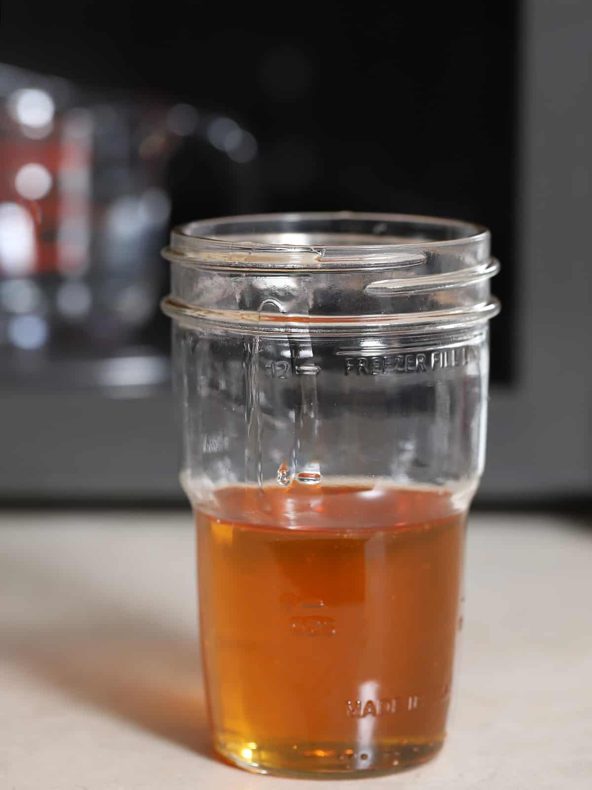 A mason jar of honey.