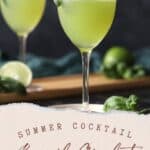 Basil Gimlet summer cocktail.