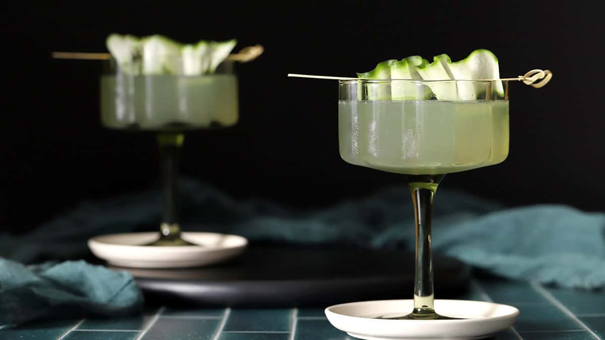 Cucumber Vodka Martini with Elderflower - Homemade Happy Hour