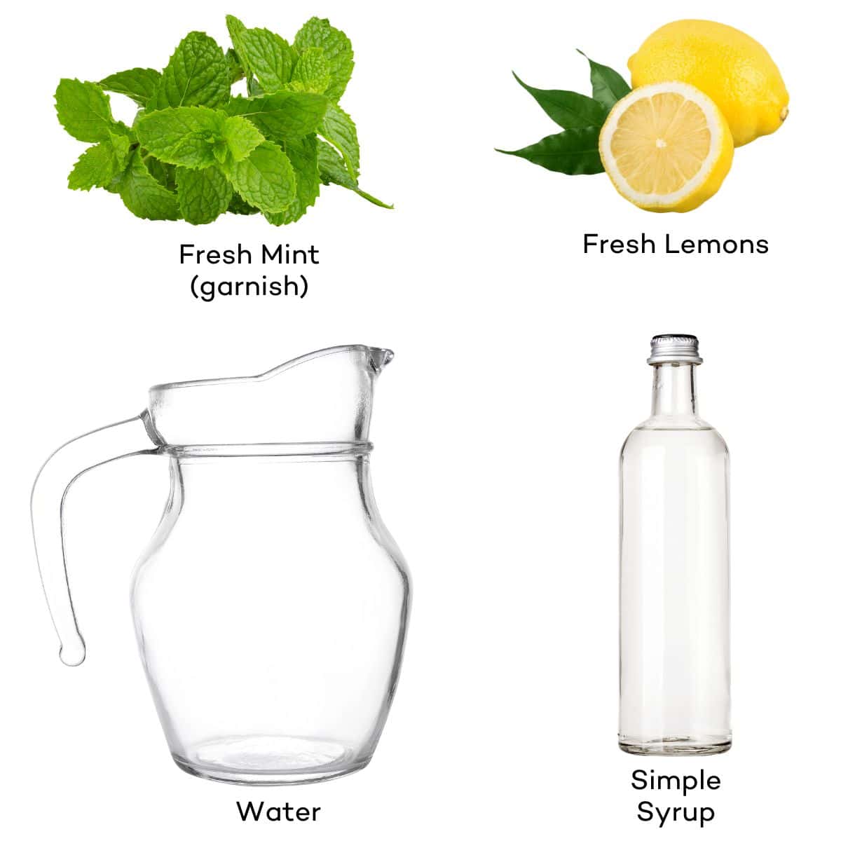 Ingredients for homemade lemonade.