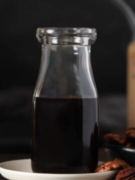 A jar of butter pecan syrup.