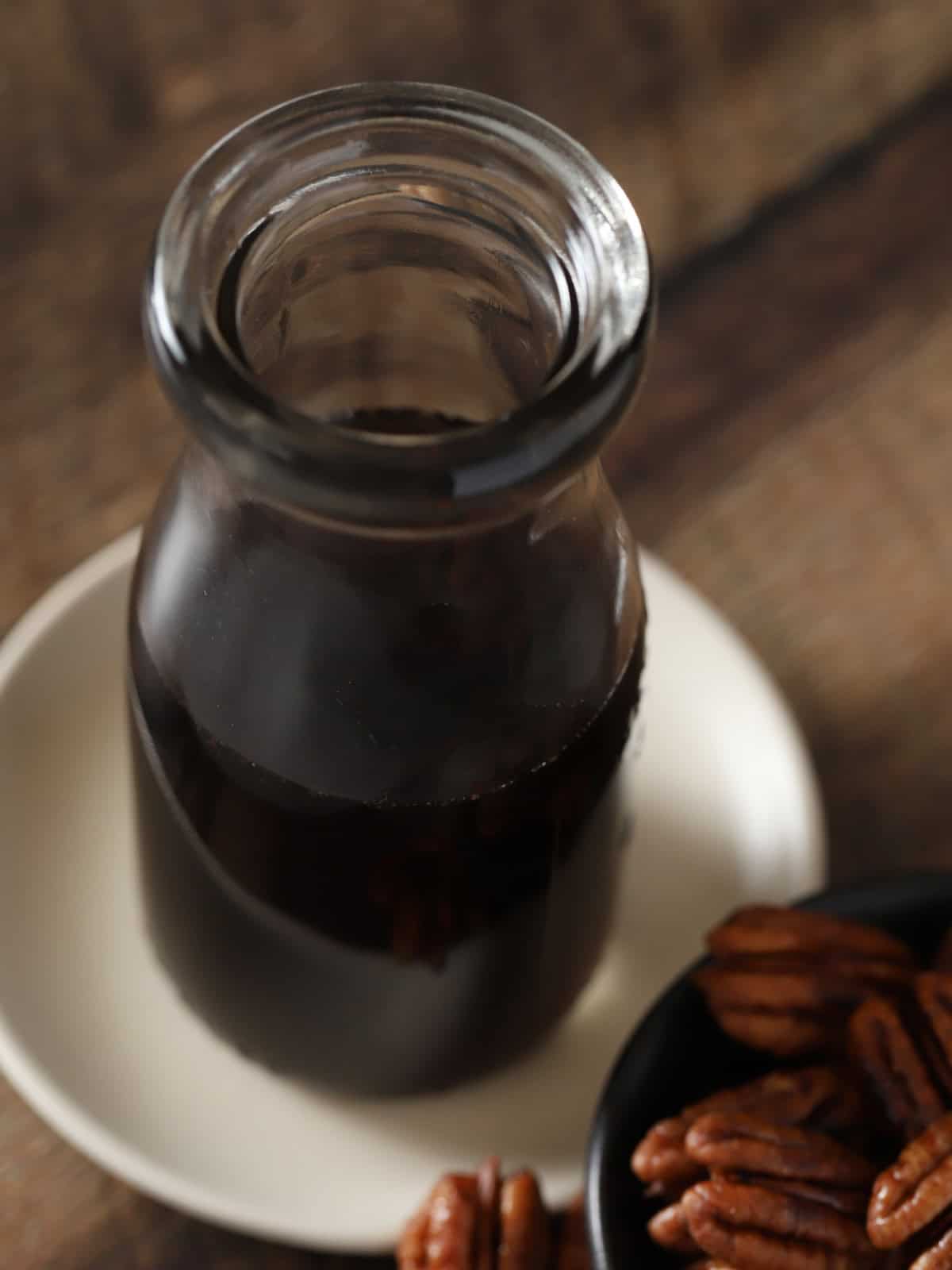 A jar of butter pecan syrup.