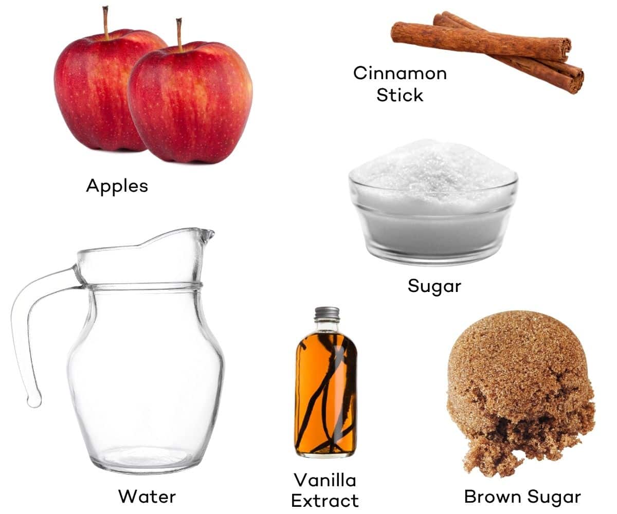 Ingredients for apple syrup.