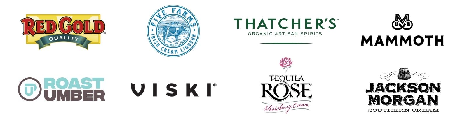A graphic with logos of 8 brands I've worked with. 