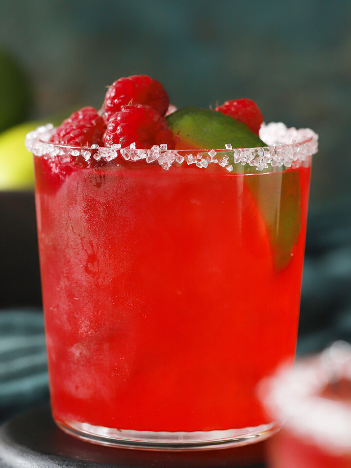 Raspberry Margarita with Fresh Raspberries - Homemade Happy Hour